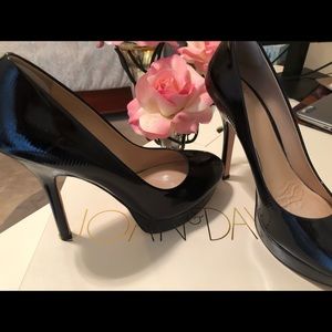 Joan & David Dark Blue Platform Pumps